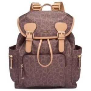 Calvin Klein Leather Monogram Backpack (IN WHITE)
